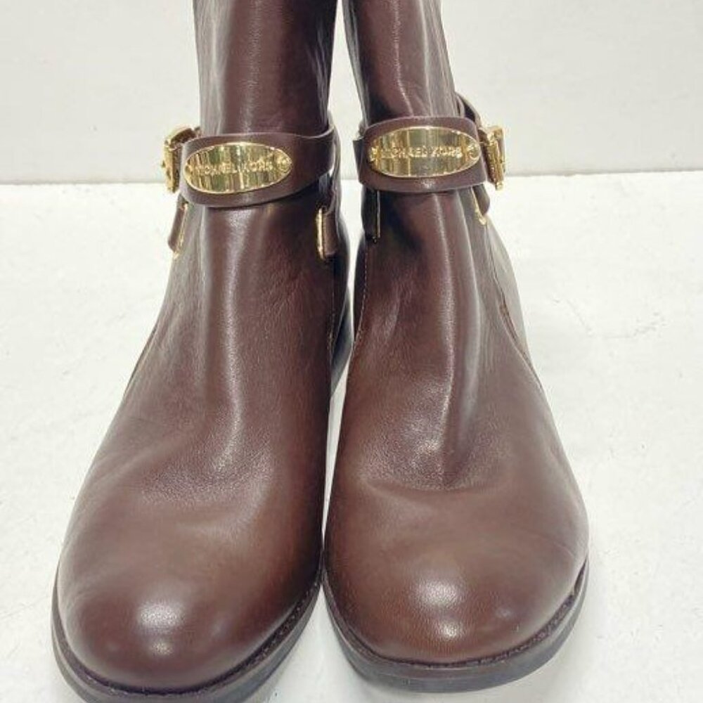 Michael Kors Brown Solid Leather Ankle Boots Size… - image 3